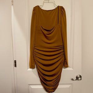 Brown Silky Dress. Size small